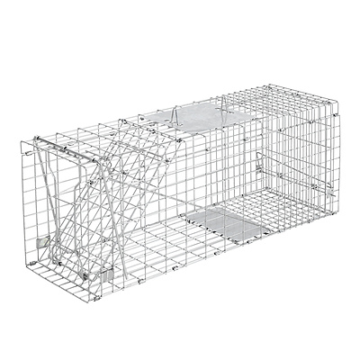 Humane Animal Trap Cage 94 x 34 x 36cm - Silver - Brand New - Free Shipping
