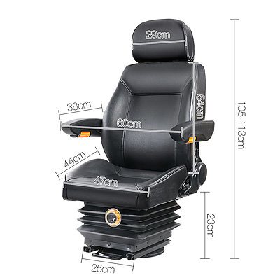 Adjustbale Tractor Seat with Suspension - Black - Brand New - Free Shipping