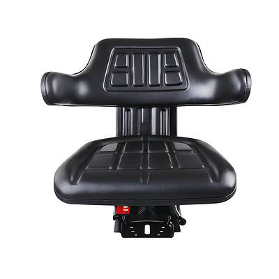 PU Leather Universal Tractor Seat Adjustable Backrest Suspension - Black - Free Shipping