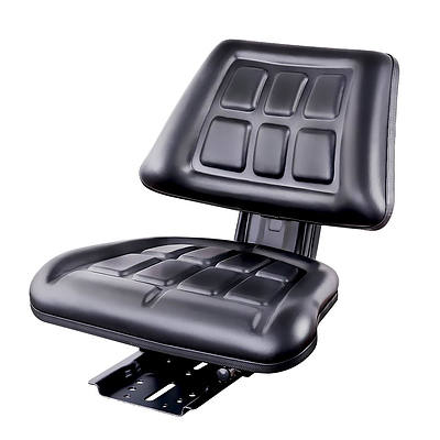 PU Leather Universal Tractor Seat Truck Adjustable Base - Black - Free Shipping