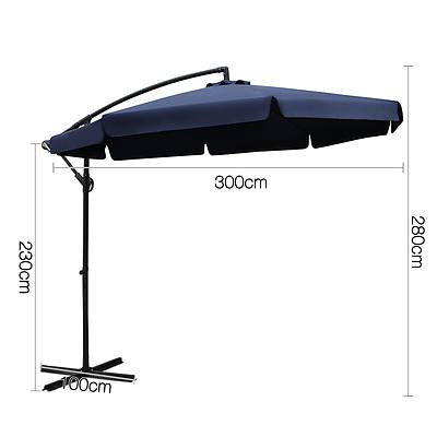 3M Outdoor Umbrella - Navy - Brand New - Free Shipping