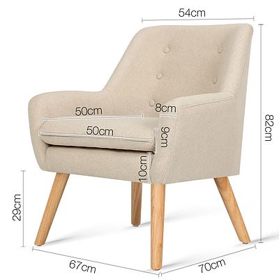 Fabric Dining Armchair - Beige - Brand New - Free Shipping