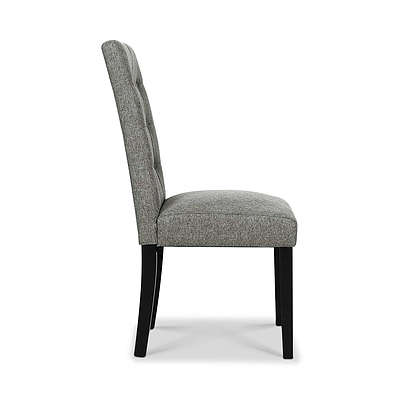 Set of 2 Fabric Dining Chair - Grey - Free Shipping