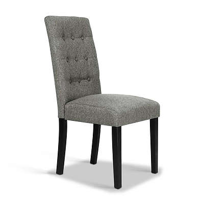 Set of 2 Fabric Dining Chair - Grey - Free Shipping