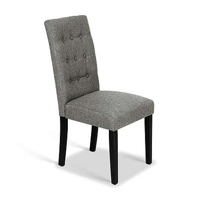 Set of 2 Fabric Dining Chair - Grey - Free Shipping