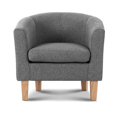 Abby Fabric Armchair - Grey - Brand New - Free Shipping