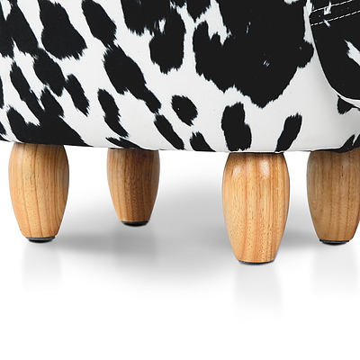 Kids Ottoman Foot Stool Toy Cow Chair Animal Foot Rest Fabric Seat White - Brand New - Free Shipping