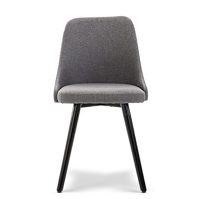 Set of 2 Fabric Dining Chair - Grey - Free Shipping