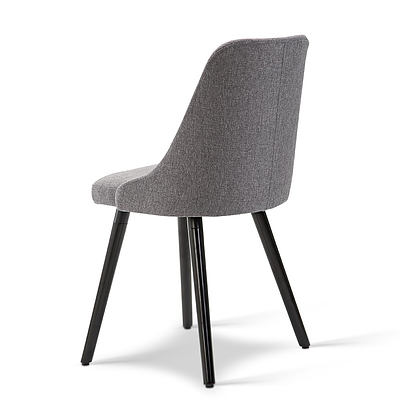 Set of 2 Fabric Dining Chair - Grey - Free Shipping