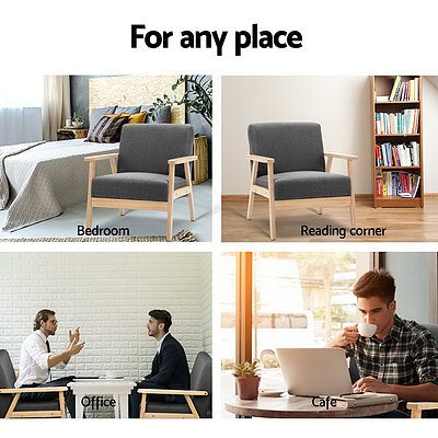 Fabric Armchair - Grey - Brand New - Free Shipping