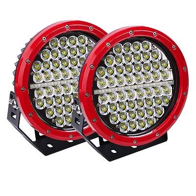 Pair 9inch 640w Cree LED Driving Light Red Spotlight Offroad HID 4x4 ATV - Brand New
