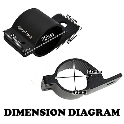 PAIR Bullbar Mounting Bracket Clamp FOR LIGHT BAR Rigid HID ARB MOUNT 49 54mm - Brand New