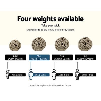 Cotton Weighted Blanket Heavy Gravity Deep Relax Sleep Adult 5KG Brown - Brand New - Free Shipping