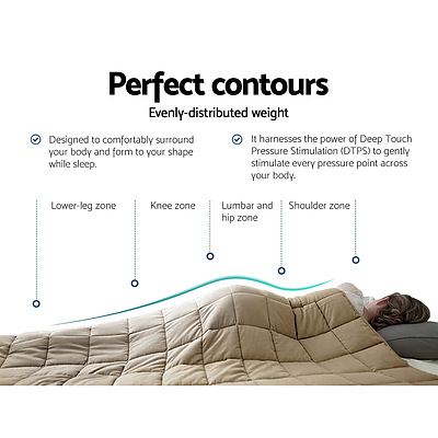 Cotton Weighted Blanket Heavy Gravity Deep Relax Sleep Adult 5KG Brown - Brand New - Free Shipping