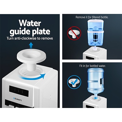 22L Bench Top Water Cooler Dispenser Purifier Hot Cold Three Tap with 2 Replacement Filters - Brand New - Free Shipping