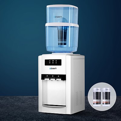 22L Bench Top Water Cooler Dispenser Purifier Hot Cold Three Tap with 2 Replacement Filters - Brand New - Free Shipping