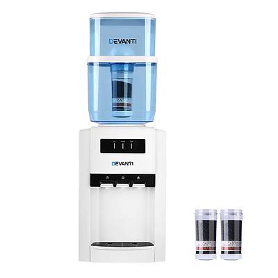 22L Bench Top Water Cooler Dispenser Purifier Hot Cold Three Tap with 2 Replacement Filters - Brand New - Free Shipping