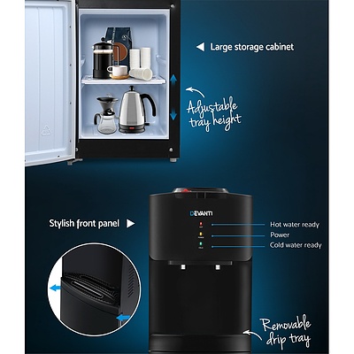 Water Cooler Dispenser Mains Bottle Stand Hot Cold Tap Office Black - Brand New - Free Shipping