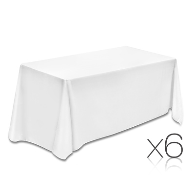 Set of 6 153 x 320 Table Cloths - White