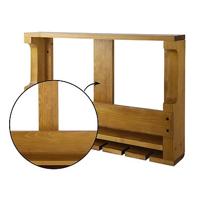 7 Bottle Wall Mounted Wine & Glass Rack - Natural - Brand New - Free Shipping