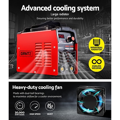 Portable MMA Inverter Welder Stick ARC DC Metal Welding Machine 250Amp