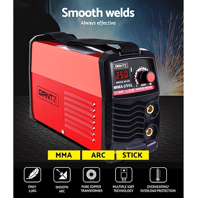 Portable Inverter Welder MMA ARC Stick iGBT DC Welding 10A Plug 250Amp
