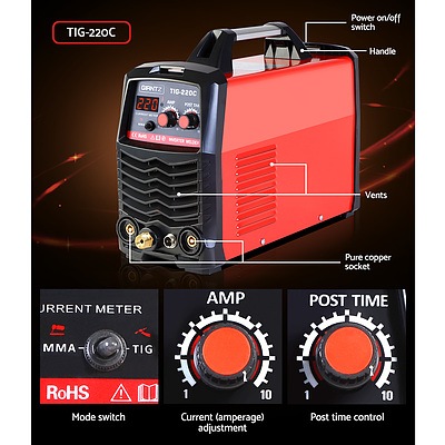 TIG Inverter Welder Portable MMA ARC Stick DC Gas Welding Machine 220Amp