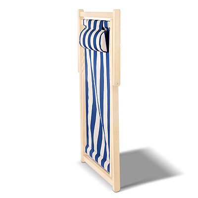 Fodable Beach Sling Chair - Blue & White Stripes - Free Shipping
