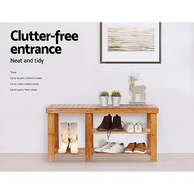 Bamboo Shoe Rack Bench - Brand New - Free Shipping