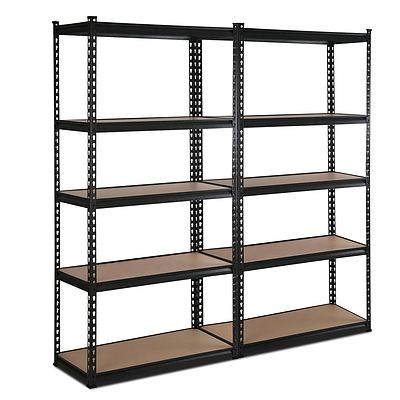 5 Tier Industrial Shelving Unit Set of 2 - Black  - Brand New - Free Shipping