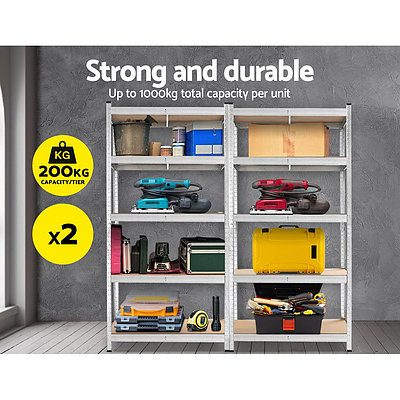 2x0.9M Warehouse Shelving Racking Storage Garage Steel Metal Shelves Rack - Brand New - Free Shipping