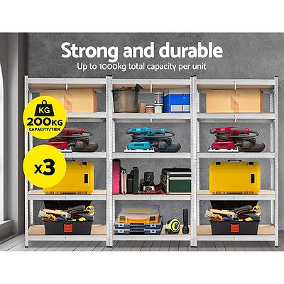 3x0.9M Warehouse Shelving Racking Storage Garage Steel Metal Shelves Rack - Brand New - Free Shipping