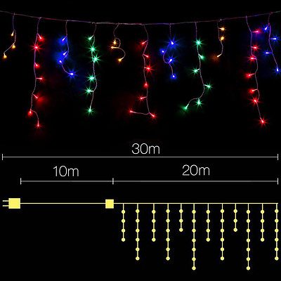 Jingle Jollys 800 LED Christmas Icicle Lights Mutlicolour