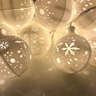Jingle Jollys Christmas Snowflake Festoon String Lights 50LED Warm White - Free Shipping