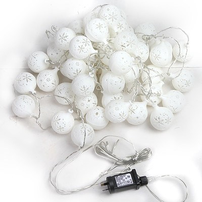 Jingle Jollys Christmas Snowflake Festoon String Lights 50LED Warm White - Free Shipping