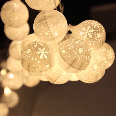 Jingle Jollys Christmas Snowflake Festoon String Lights 50LED Warm White - Free Shipping