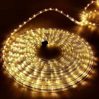 Jingle Jollys 50M Christmas Rope Lights 1200 LED Warm White