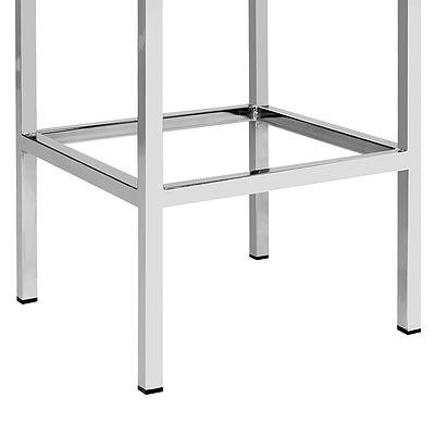 Set of 2 PU Leather Backless Bar Stool - Black - Free Shipping