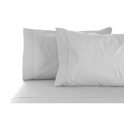 Jenny Mclean La Via Sheet Set 100% Cotton Double 400Tc - Silver - Free Shipping - RRP: $169.95