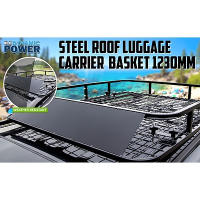 Steel Roof Luggage Carrier Basket 1230mm - BLACK - Brand New - RRP: $249
